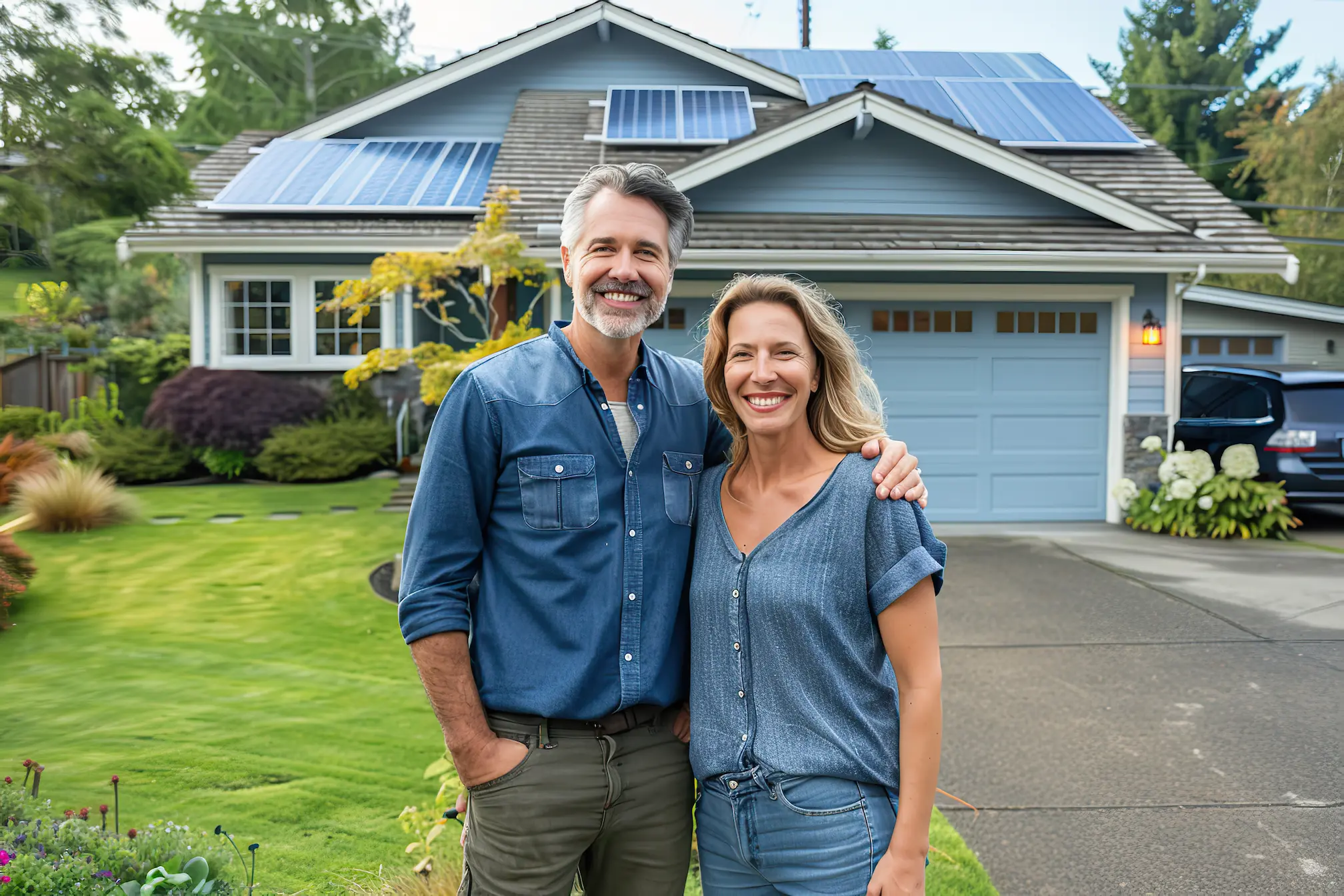 Vecteezy Couple Standing On Their New House Background Family Moving 71816531