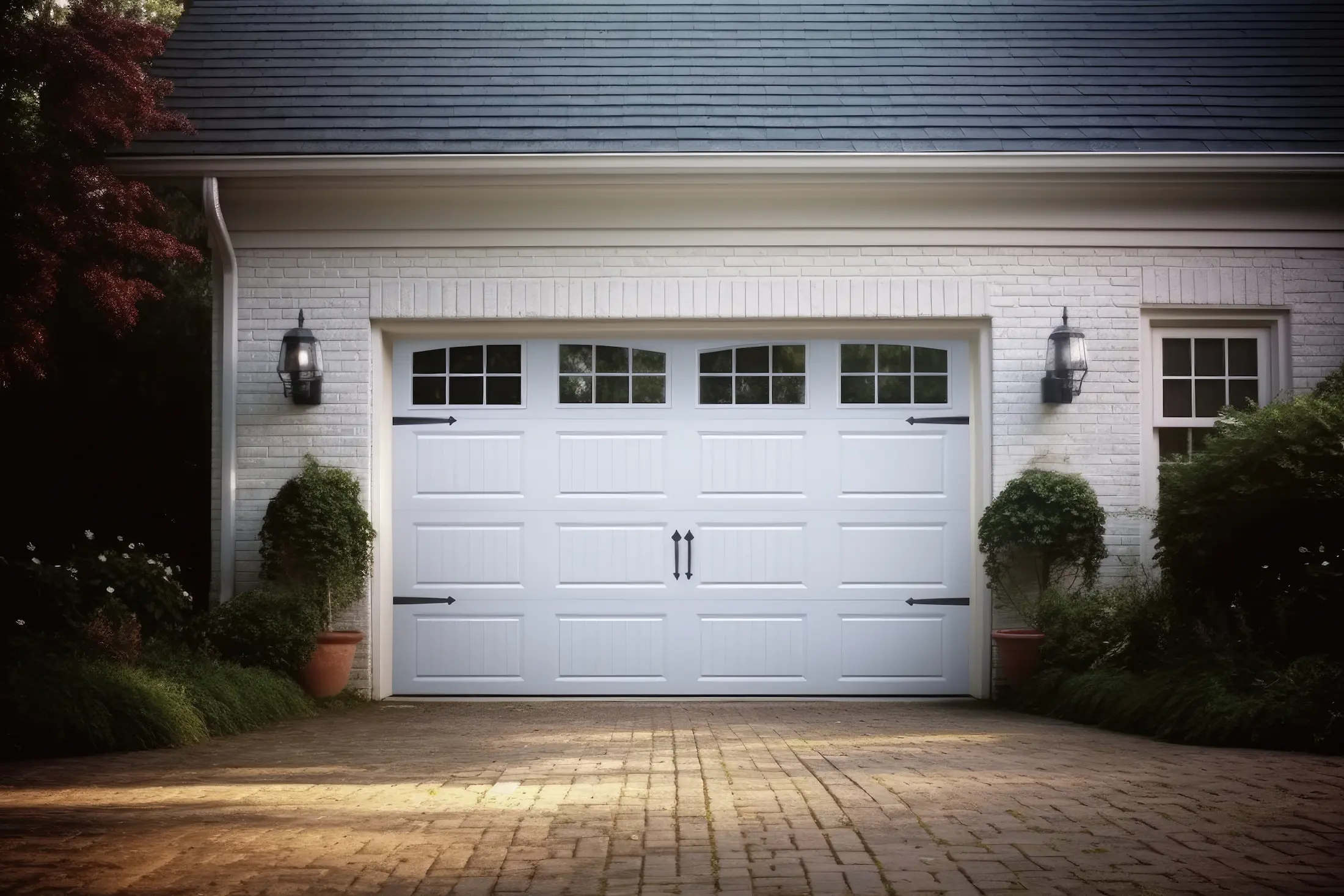 Vecteezy White Garage Door With A Driveway In Front 26440348 1
